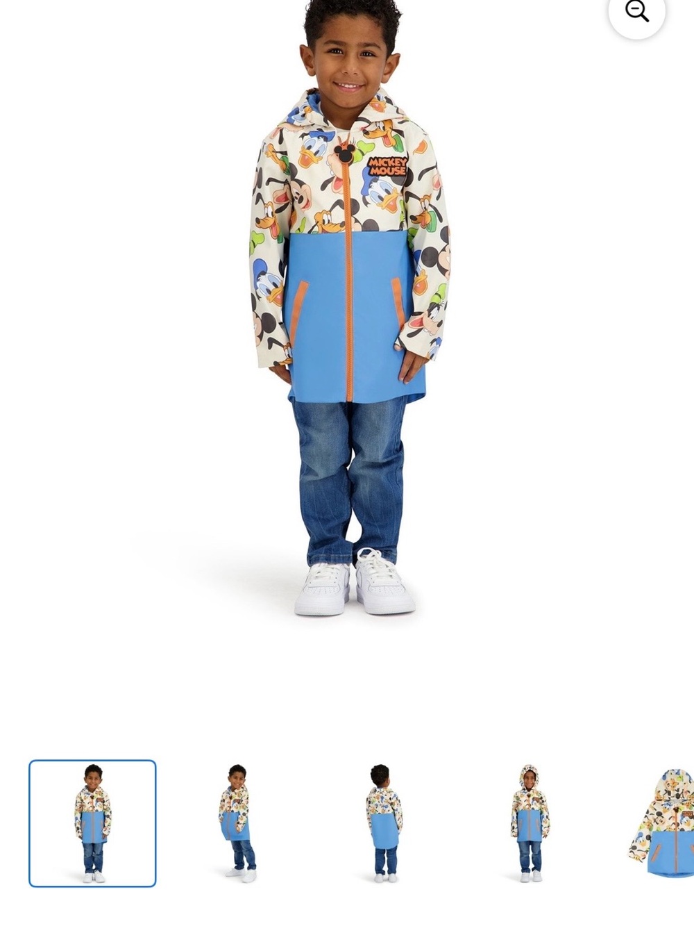 Disney Mickey Mouse Colorblock Hooded Jacket - Blue, Cream & Orange Accents
